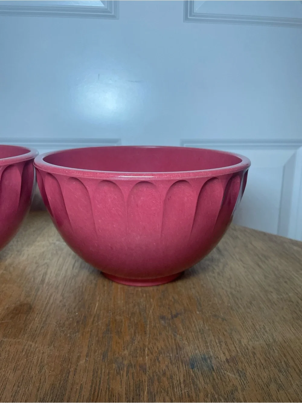 Vintage Boonton Ware Melamine Mixing Bowls Set of 2 Red 2Q USA-Rare
